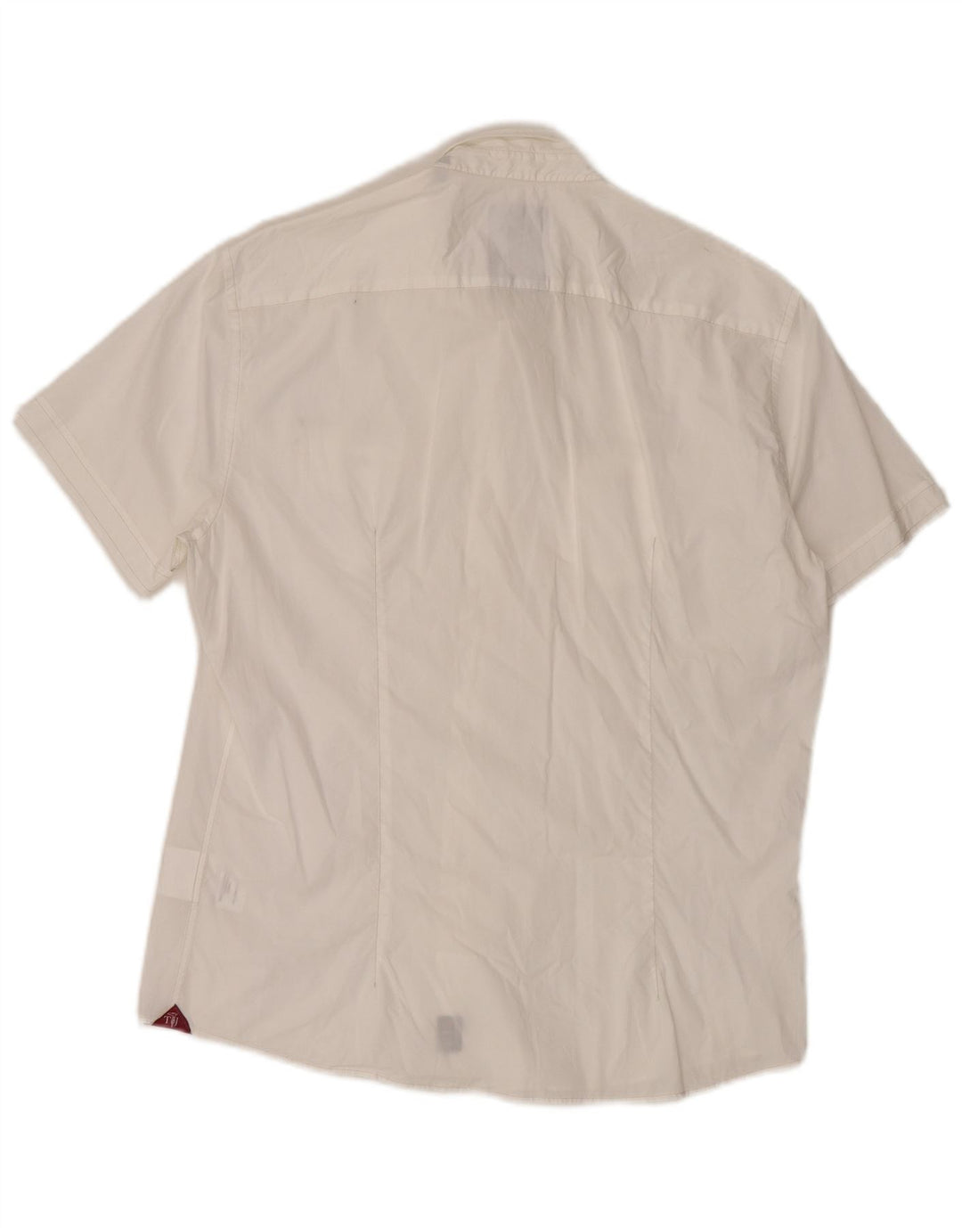 Trussardi Jeans Mens Short Sleeve Shirt Large White Cotton