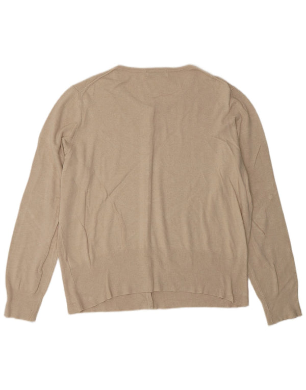Marks & Spencer Womens Cardigan Sweater UK 20 2XL Beige Viscose