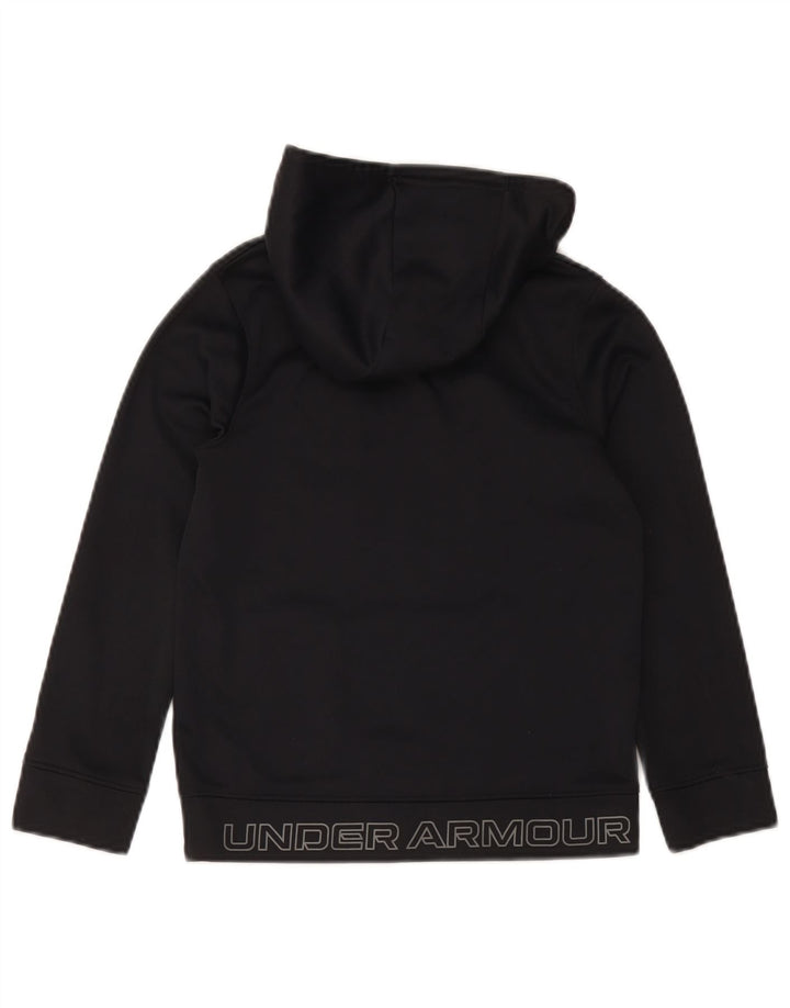 Under Armour Boys Graphic Hoodie Jumper 7-8 Years Small Black Polyester