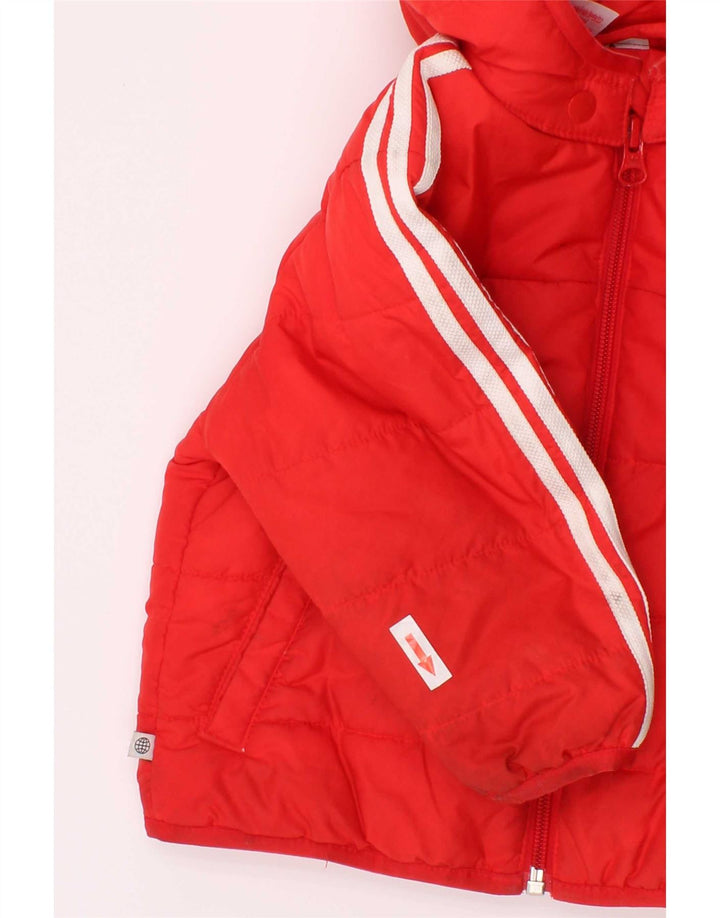 Adidas Baby Boys Hooded Padded Jacket 9-12 Months Red Polyester