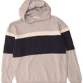 Zara Mens Hoodie Jumper Small Grey Colourblock Cotton