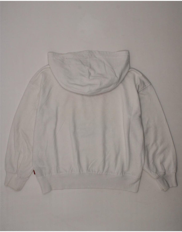 LEVI'S Girls Graphic Hoodie Jumper 9-10 Years White Cotton Vintage Levi's and Second-Hand Levi's from Messina Hembry 