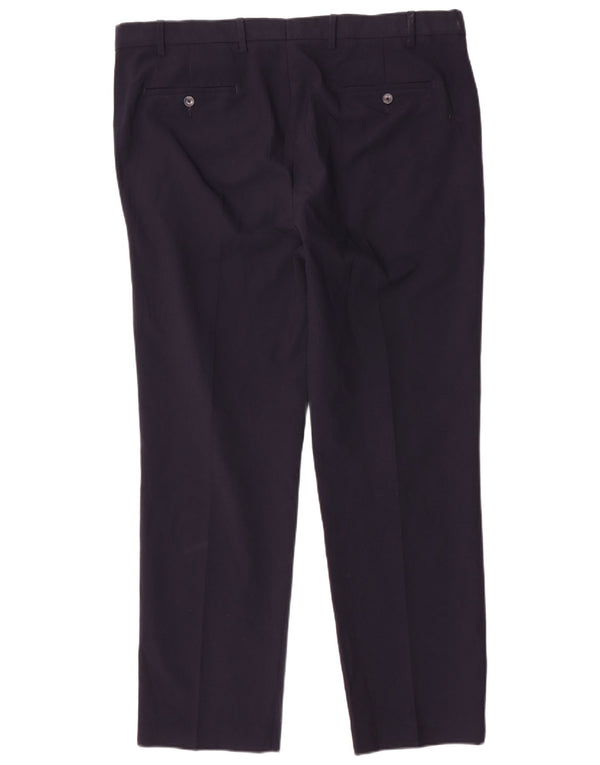 Marks & Spencer Mens Straight Regular Suit Trousers W40 L31 Navy Blue