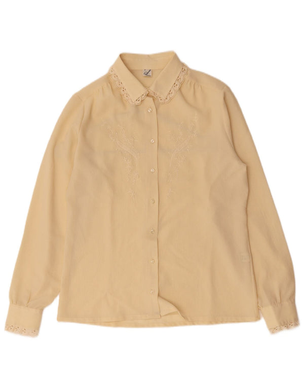 Primavera Firenze Womens Oversized Shirt Blouse US 3 XS Off White Floral