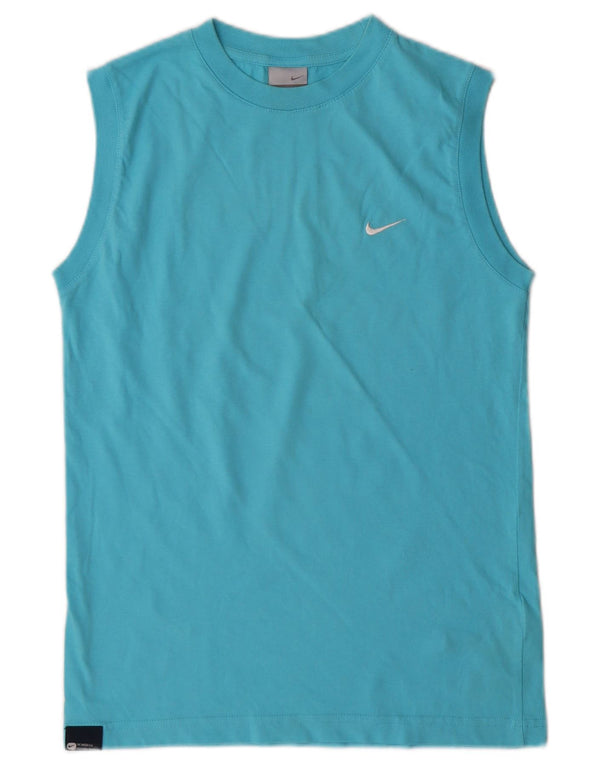 NIKE Boys Vest Top 13-14 Years Large  Blue Cotton