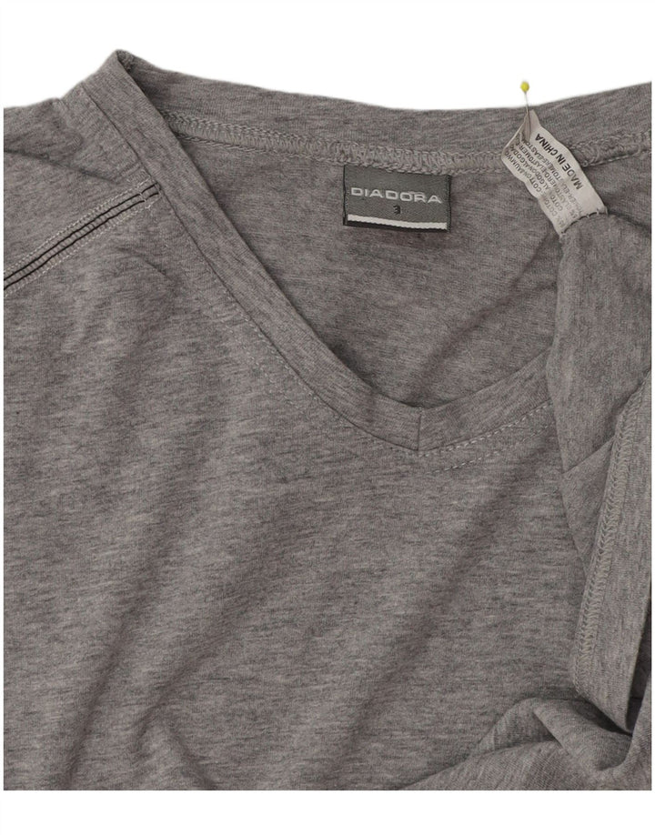 Diadora Mens T-Shirt Top Small Grey Cotton