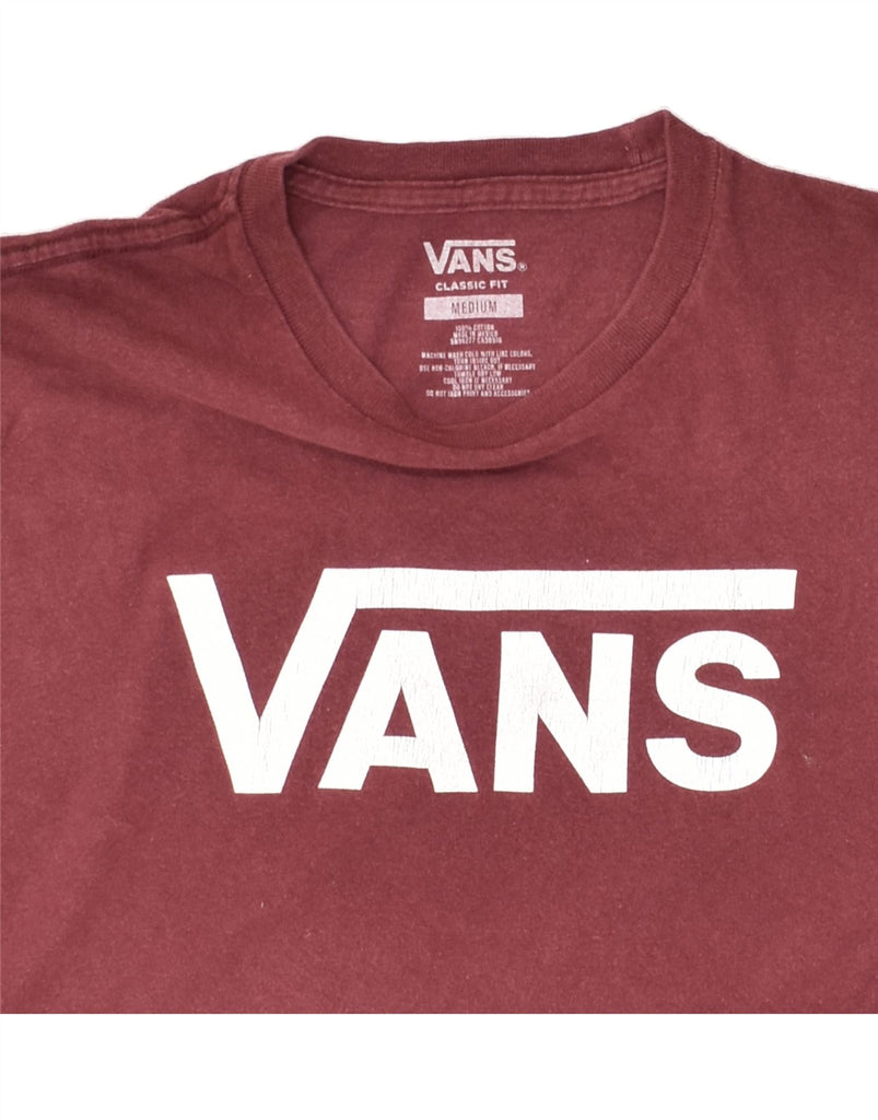 VANS Mens Classic Fit Graphic T-Shirt Top Medium Maroon Cotton | Vintage Vans | Thrift | Second-Hand Vans | Used Clothing | Messina Hembry 