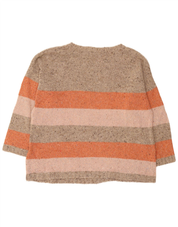 Marks & Spencer Womens Boat Neck Jumper Sweater UK 22 3XL Multicoloured