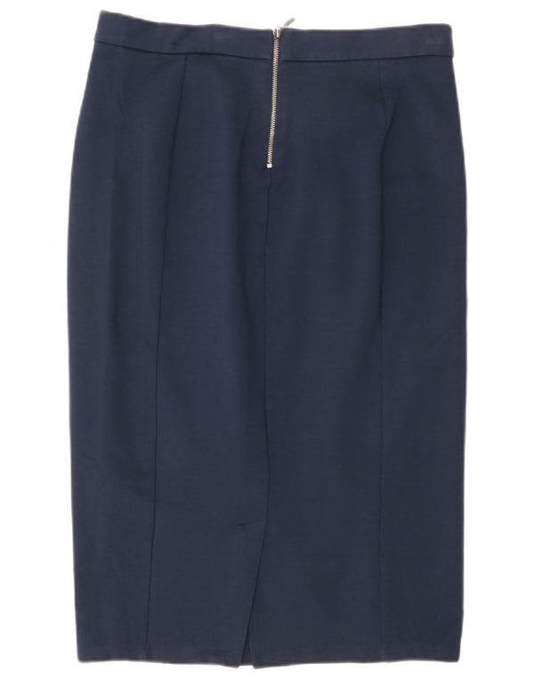 Marks & Spencer Womens Midi Skirt UK 12 Medium W30  Navy Blue Polyamide