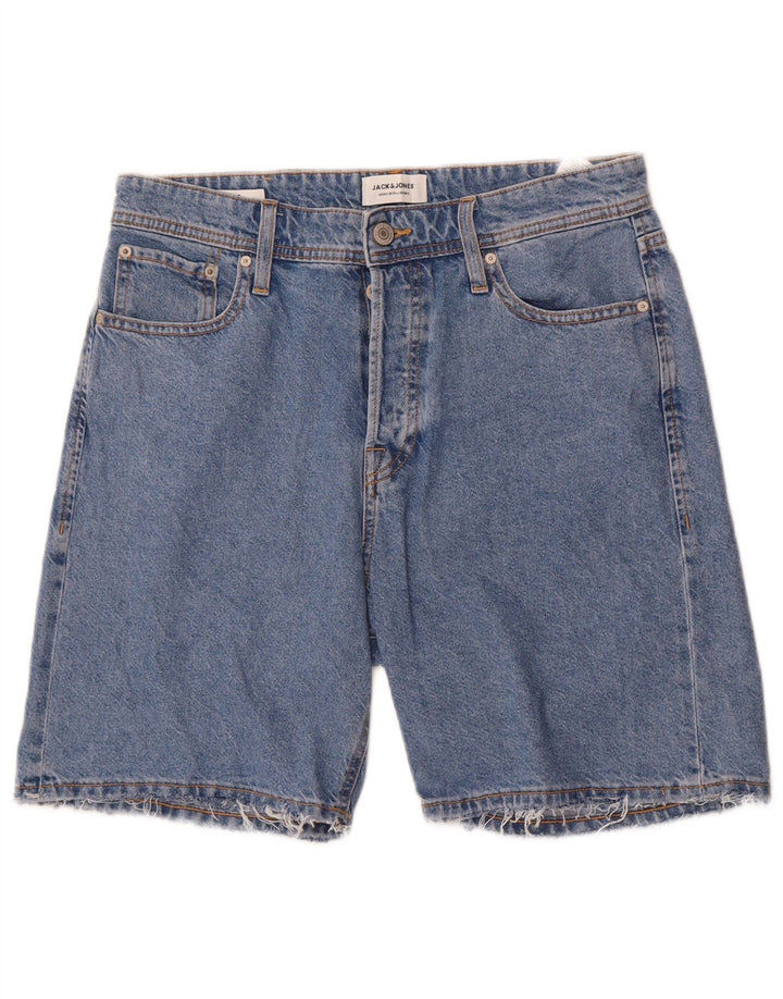 Jack & Jones Mens Denim Shorts Medium W32 Blue Cotton
