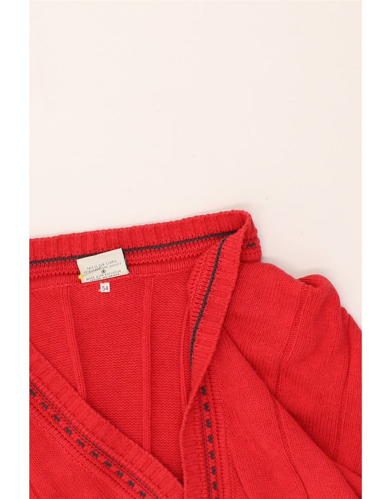 NANI BON Mens Cardigan Sweater IT 54 2XL Red Cotton | Vintage NANI BON | Thrift | Second-Hand NANI BON | Used Clothing | Messina Hembry 