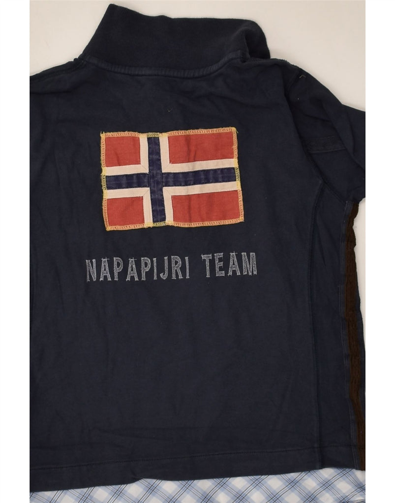 NAPAPIJRI Boys Zip Neck Sweatshirt Jumper 5-6 Years Navy Blue | Vintage Napapijri | Thrift | Second-Hand Napapijri | Used Clothing | Messina Hembry 