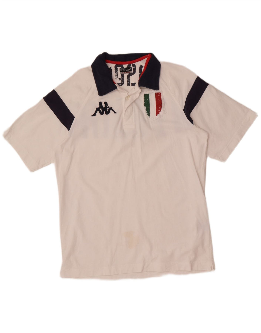 Kappa Mens Graphic Polo Shirt Large White Colourblock Cotton