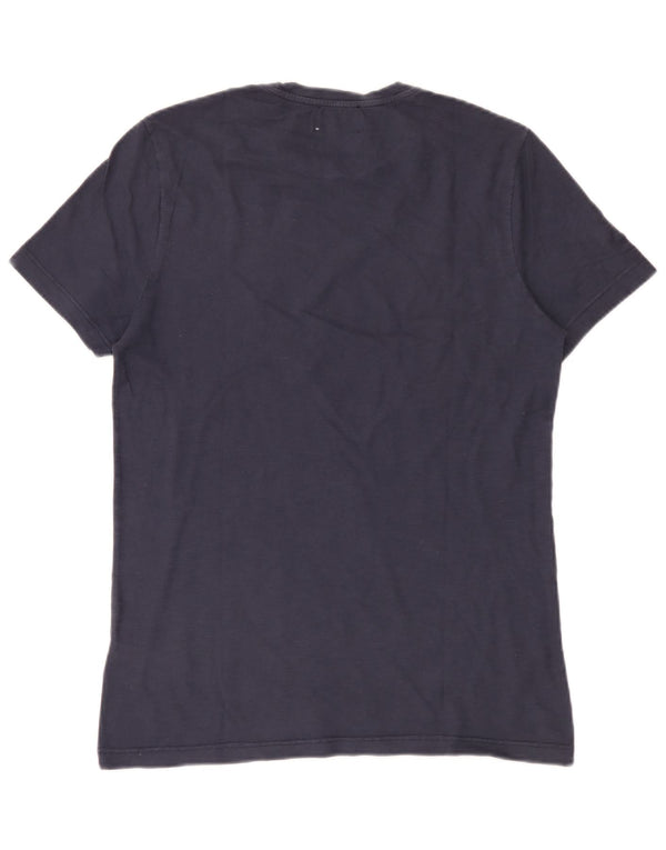 Dondup Mens Graphic T-Shirt Top Medium Navy Blue Cotton
