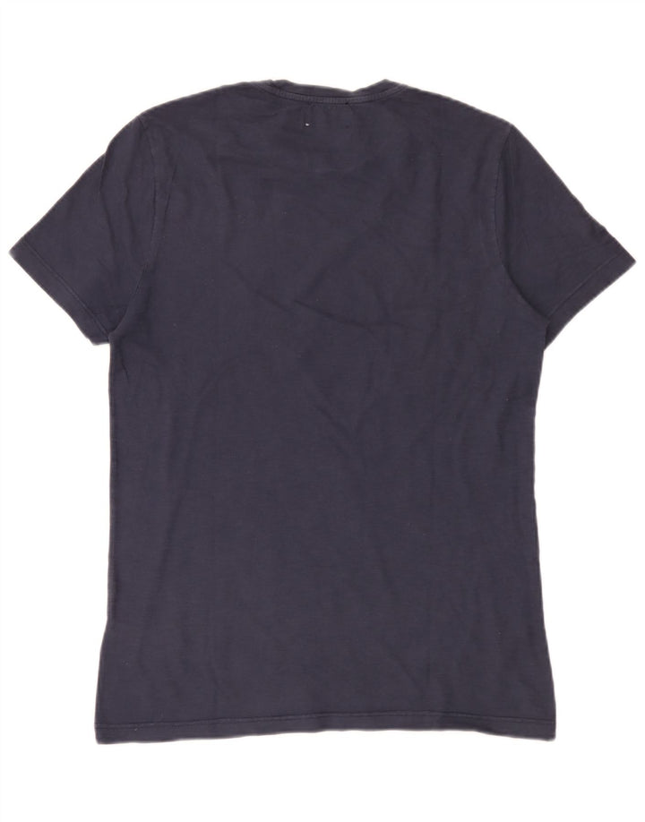 Dondup Mens Graphic T-Shirt Top Medium Navy Blue Cotton