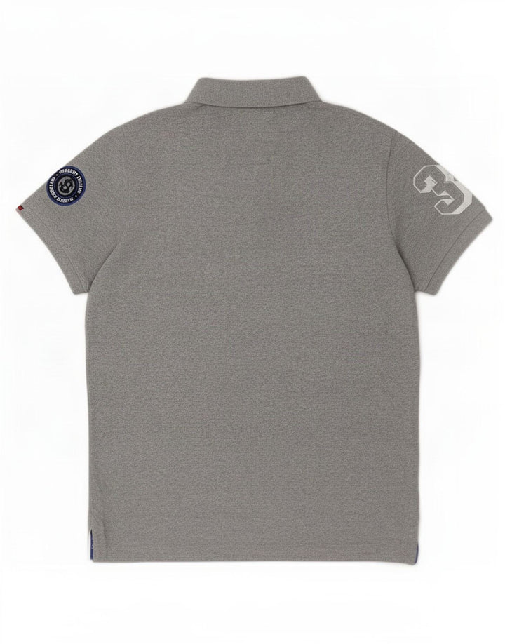 Superdry Mens Graphic Polo Shirt Medium Grey Cotton