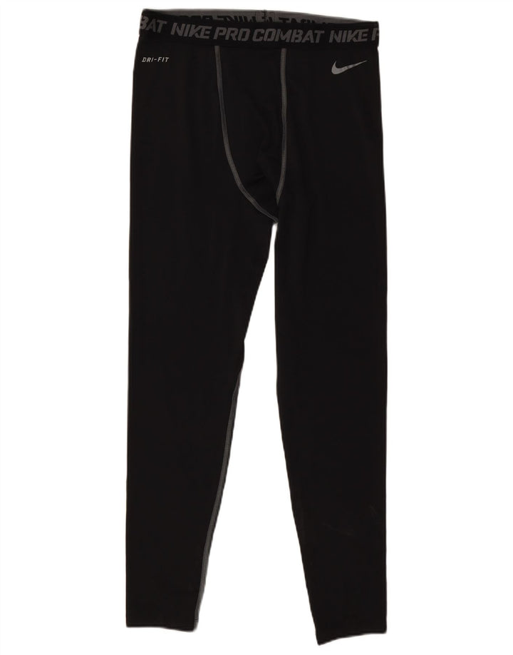 Nike Boys Dri Fit Graphic Leggings 13-14 Years XL Black Polyester