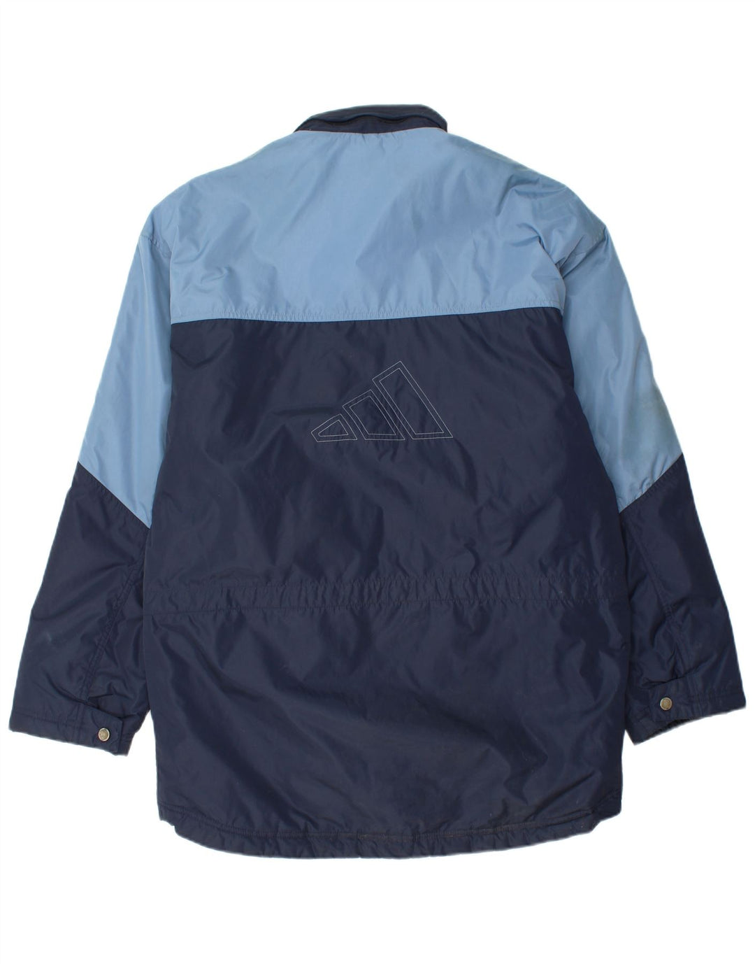 ADIDAS Mens Graphic Windbreaker Jacket UK 36 Small Navy Blue Colourblock