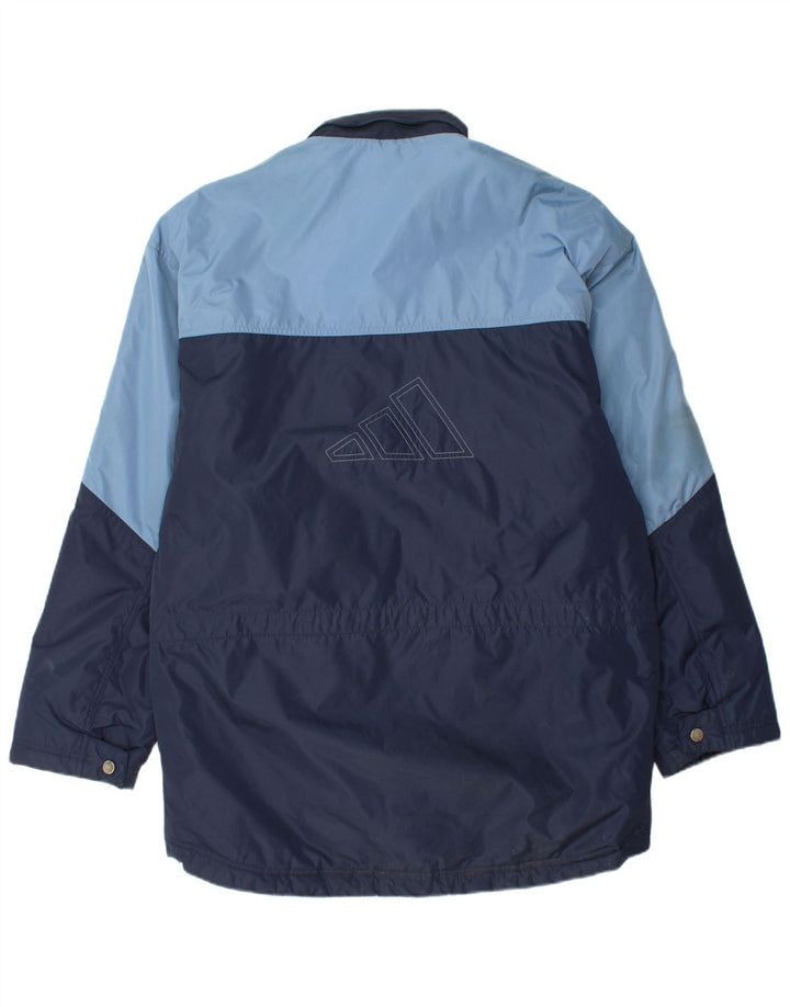 ADIDAS Mens Graphic Windbreaker Jacket UK 36 Small Navy Blue Colourblock