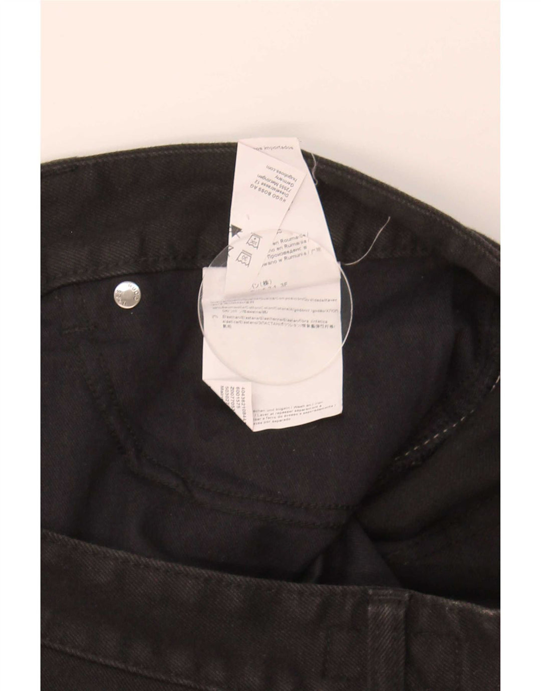 Hugo Boss Mens Straight Jeans W34 L32 Black Cotton