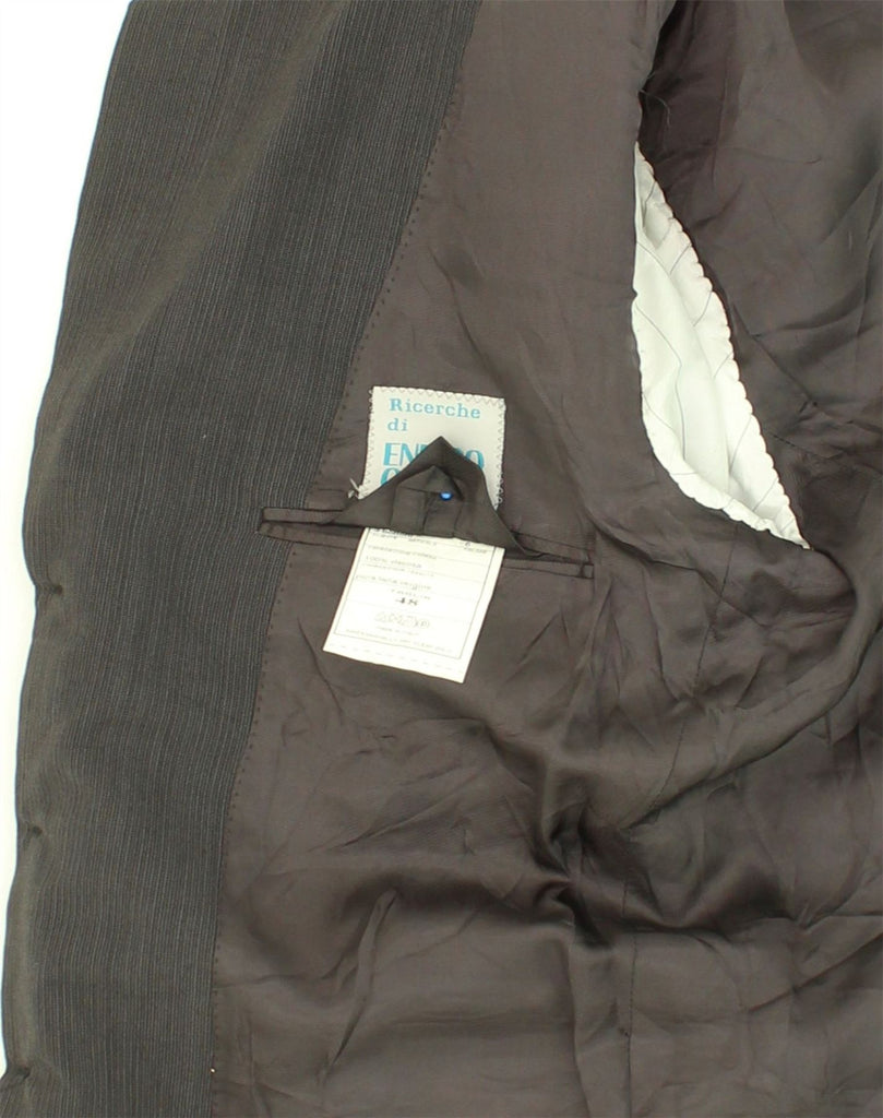 ENRICO COVERI Mens 3 Button Blazer Jacket IT 48 Medium Grey Pinstripe | Vintage Enrico Coveri | Thrift | Second-Hand Enrico Coveri | Used Clothing | Messina Hembry 