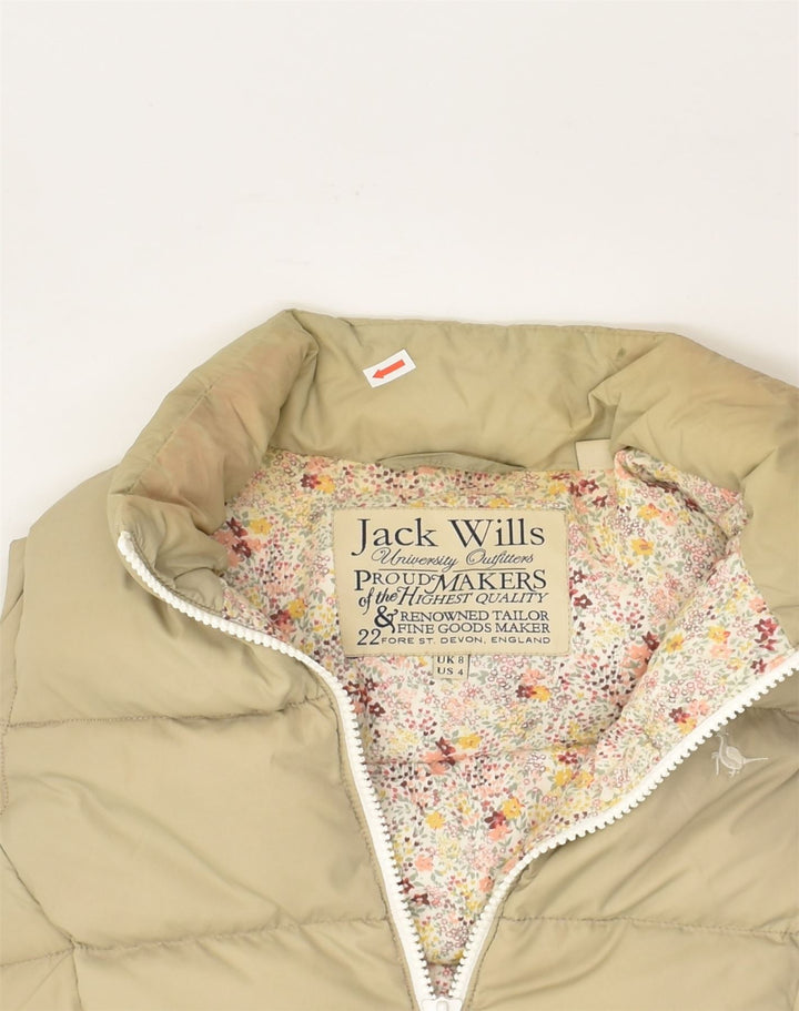 JACK WILLS Womens Padded Gilet UK 8 small  Beige Nylon | Vintage Jack Wills | Thrift | Second-Hand Jack Wills | Used Clothing | Messina Hembry 