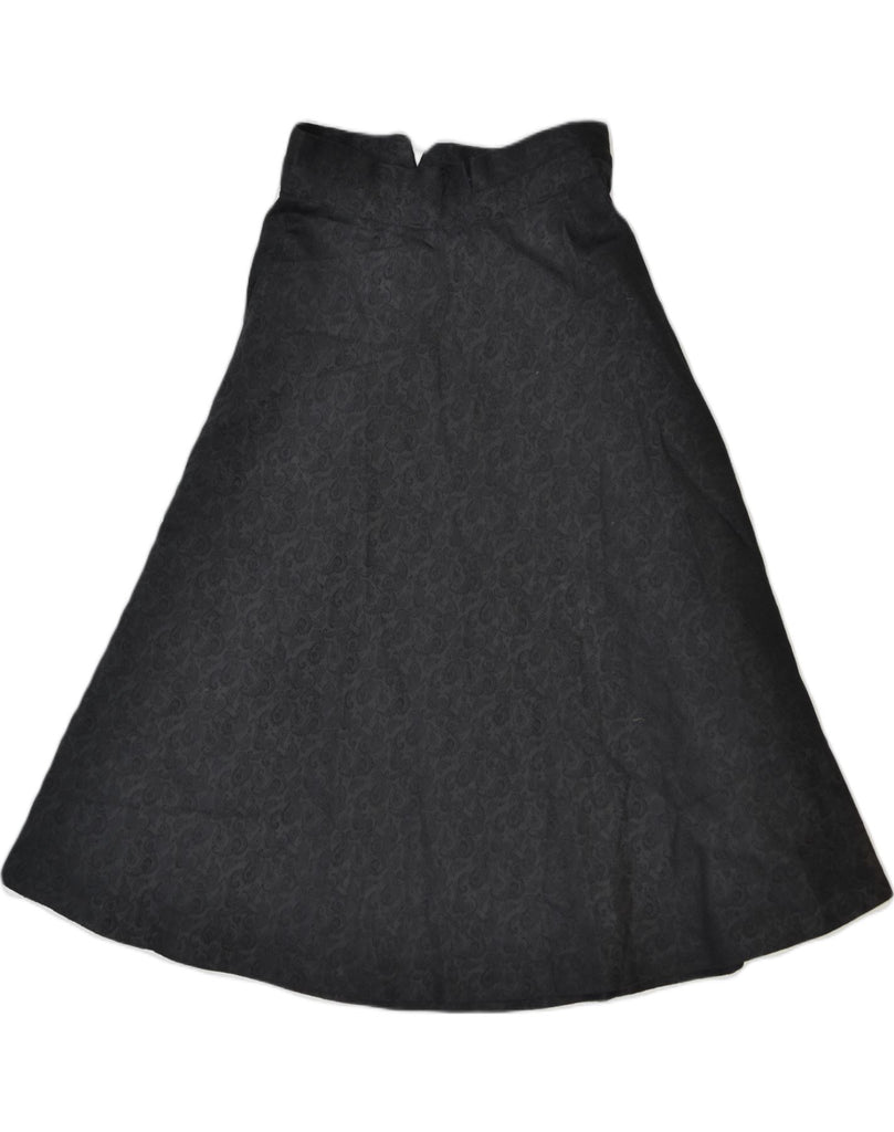 PRINCIPE Womens A-Line Skirt IT 40 Small W25 Black Paisley Polyester | Vintage | Thrift | Second-Hand | Used Clothing | Messina Hembry 