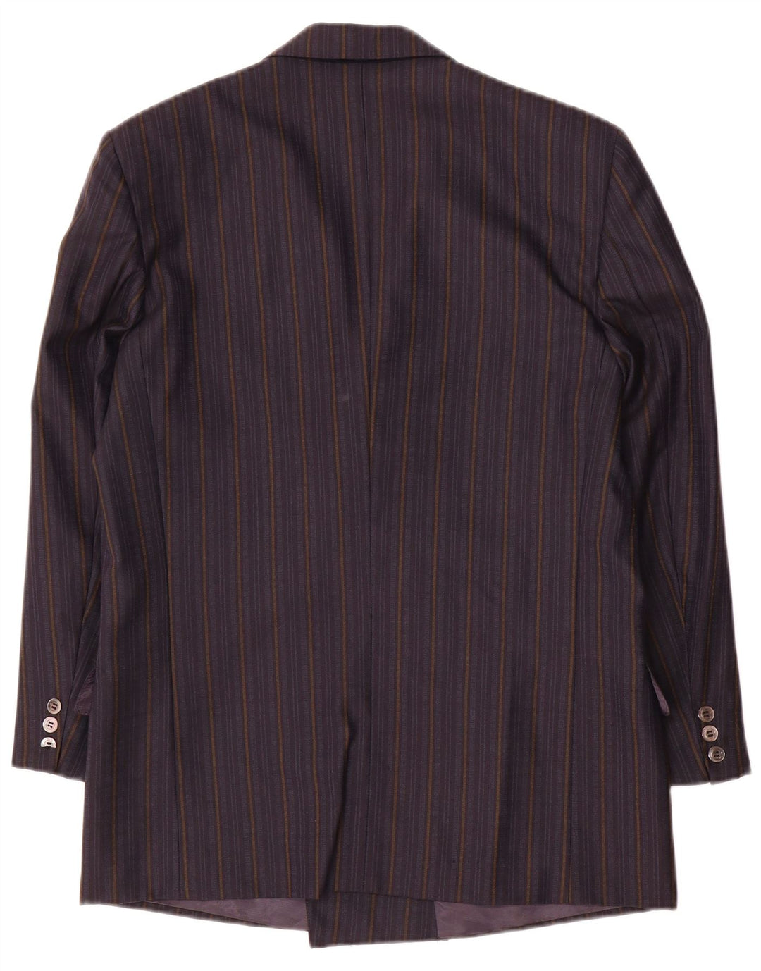 San Remo Mens Double Breasted Blazer Jacket IT 48 Medium Navy Blue Striped