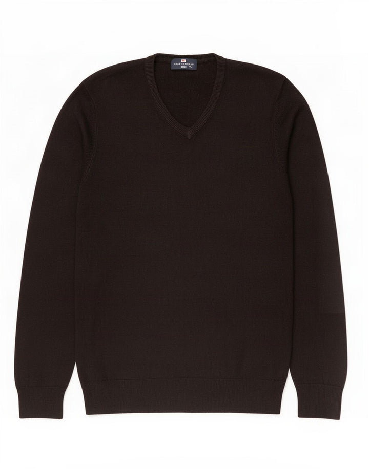 Marks & Spencer Mens Blue Harbour V-Neck Jumper Sweater Medium Black