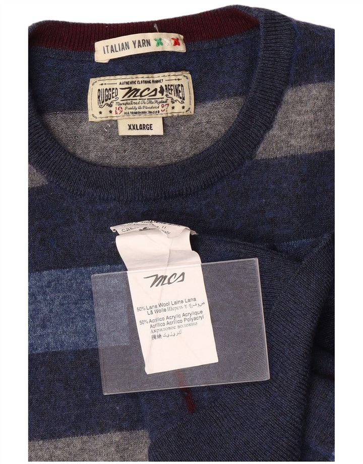 MARLBORO CLASSICS Boys Crew Neck Jumper Sweater 15-16 Years 2XL Blue