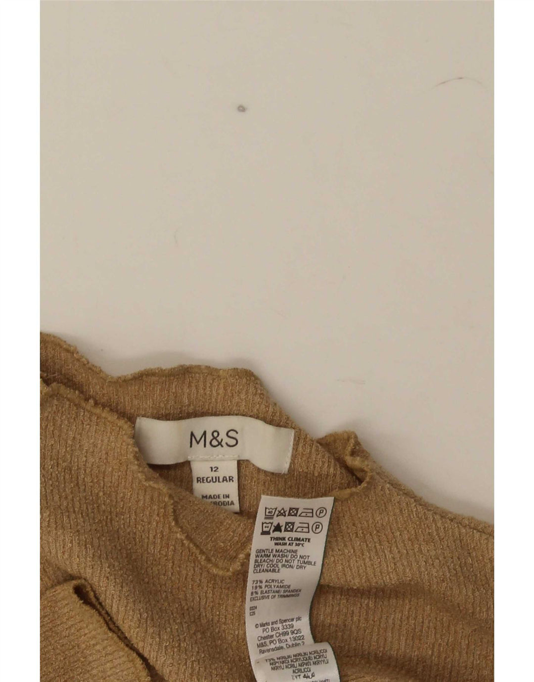 Marks & Spencer Womens Blouse Top UK 12 Medium Brown Acrylic