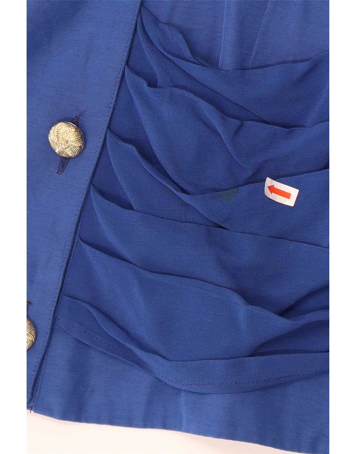 Zoe Womens Double Breasted Blazer Jacket IT 42 Medium Blue Viscose