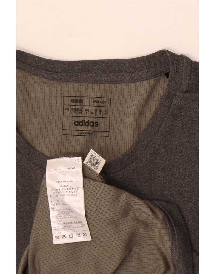 Adidas Mens Aeroready Regular Fit T-Shirt Top Large Grey Polyester