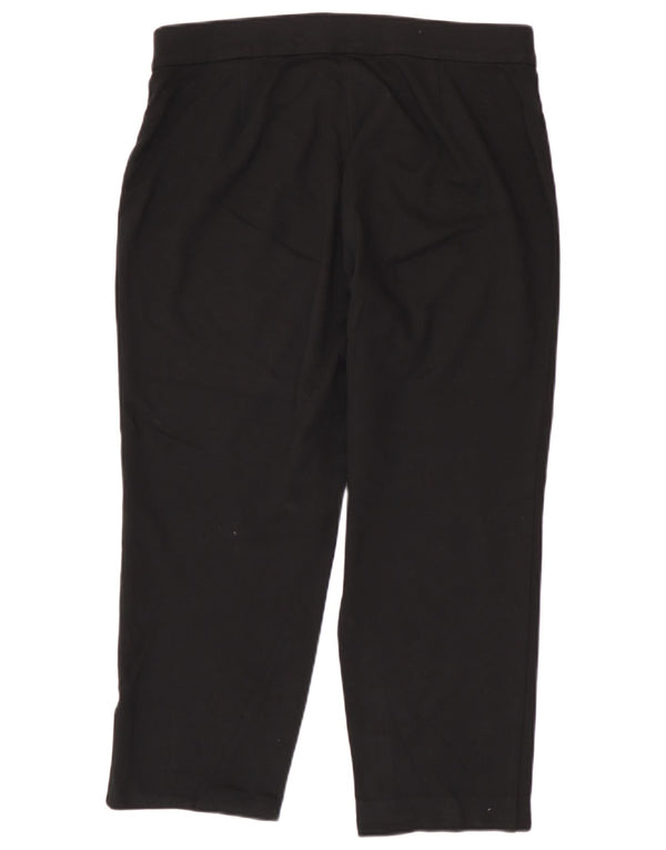 Marks & Spencer Womens Cropped Trousers UK 16 Large W34 L24 Black Viscose
