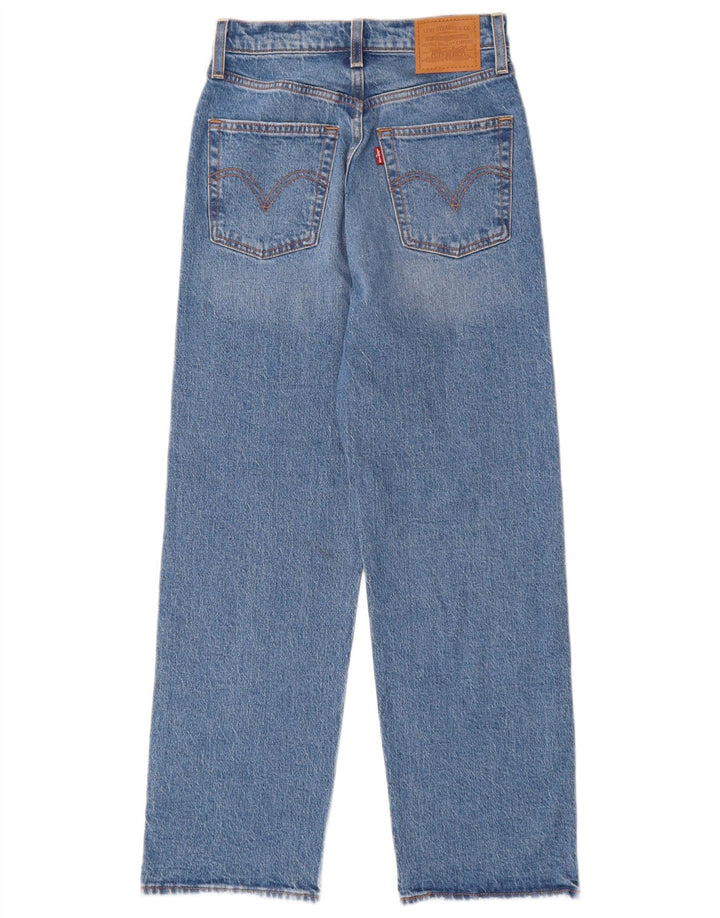 Levi's Womens Ribcage Straight Jeans W25 L27 Blue Cotton