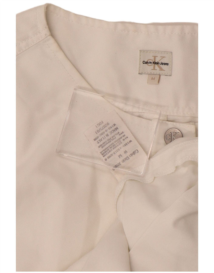 Calvin Klein Jeans Womens Sleeveless Tunic Top UK 12 Medium White Cotton