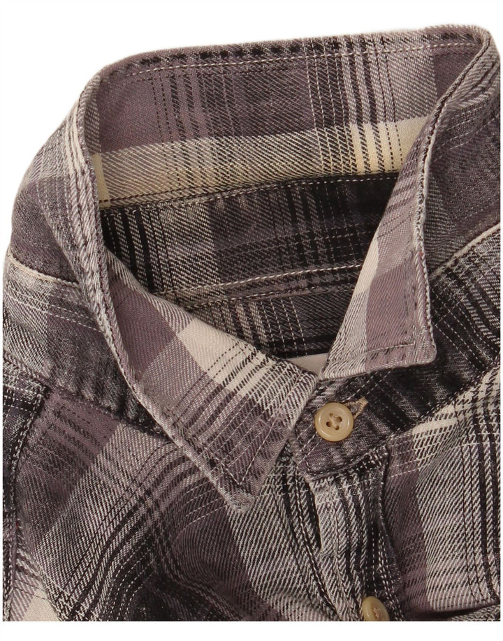 Jack & Jones Mens Flannel Shirt Small Grey Check Cotton