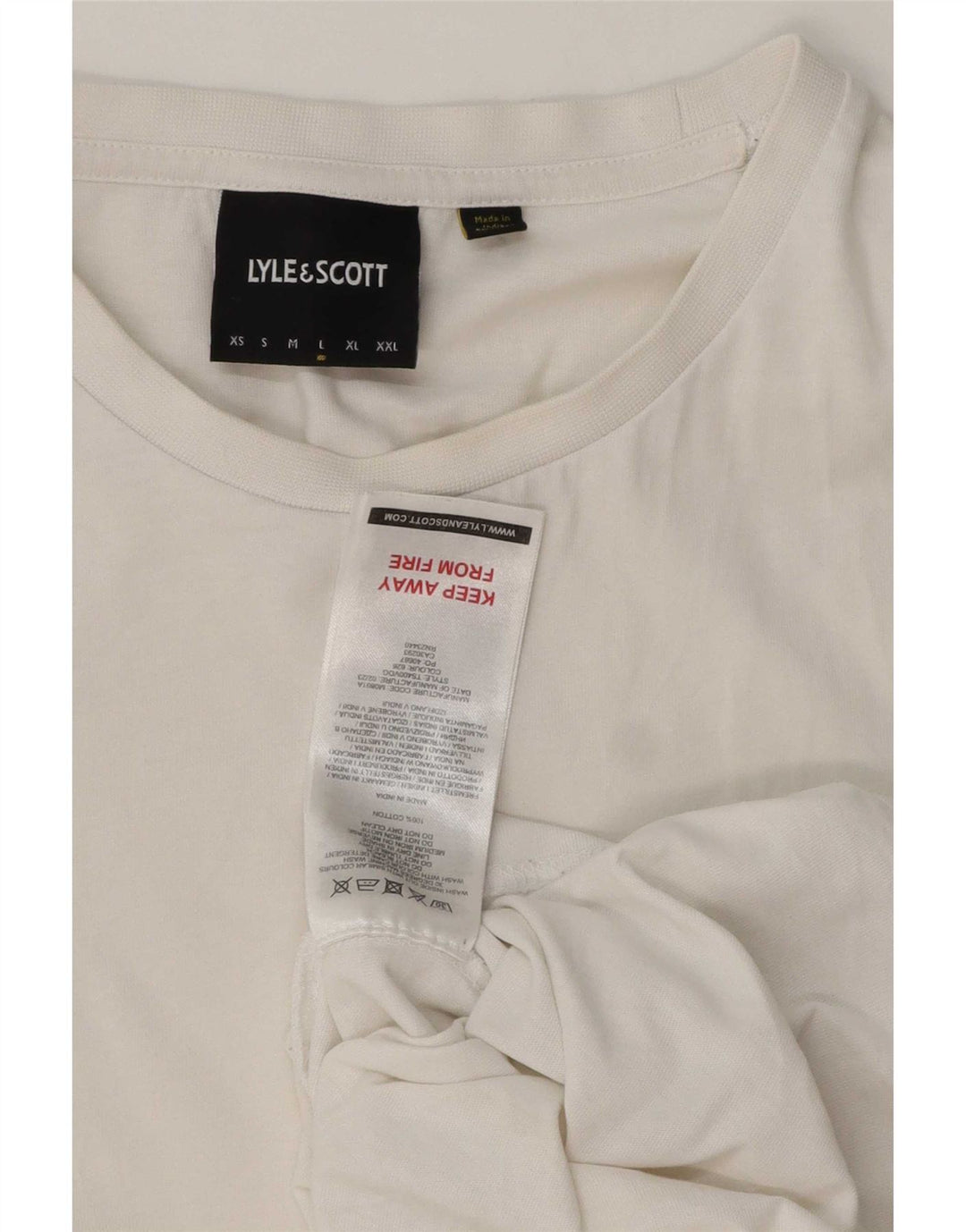 Lyle & Scott Mens T-Shirt Top Large White Cotton