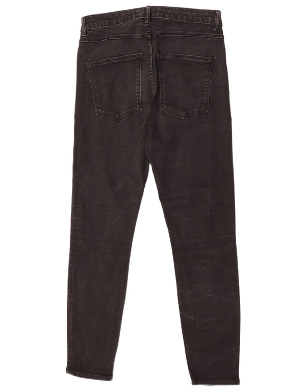 Zara Womens High Waist Skinny Jeans EU 42 Large W32 L28 Black Cotton