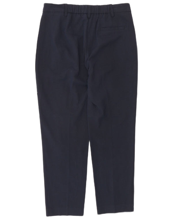Marks & Spencer Womens High Waist Casual Trousers UK 10 Small W28 L28 Navy