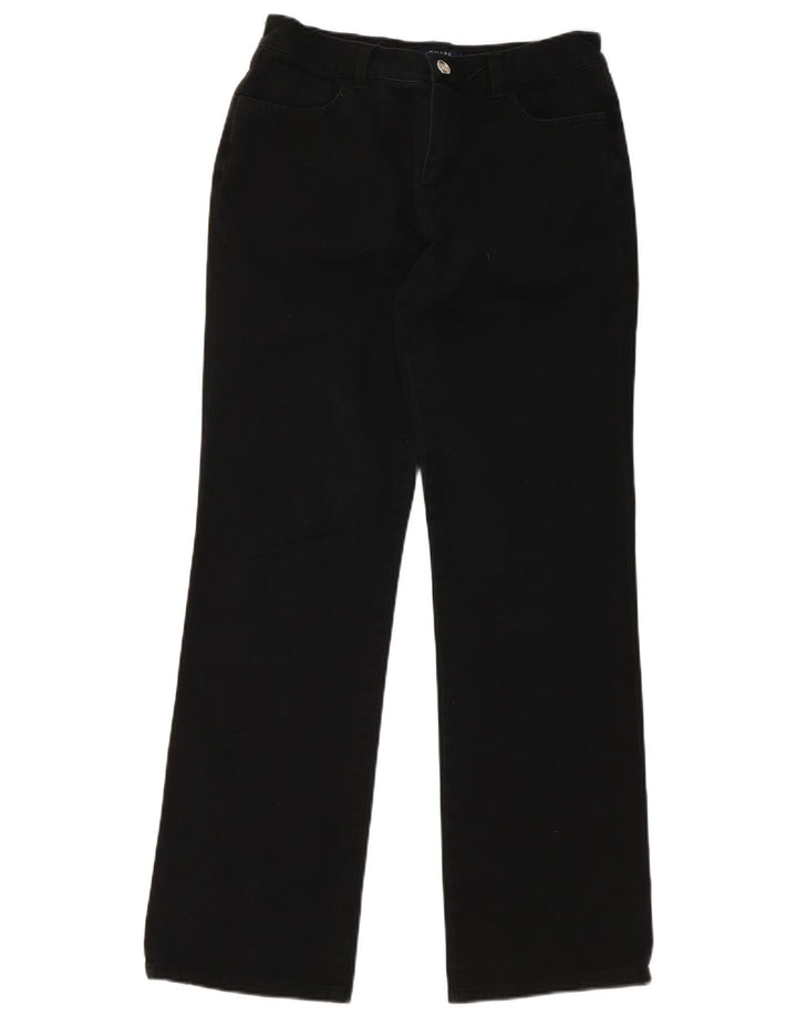 CHAPS Womens Straight Casual Trousers US 6 Medium W30 L30 Black Cotton