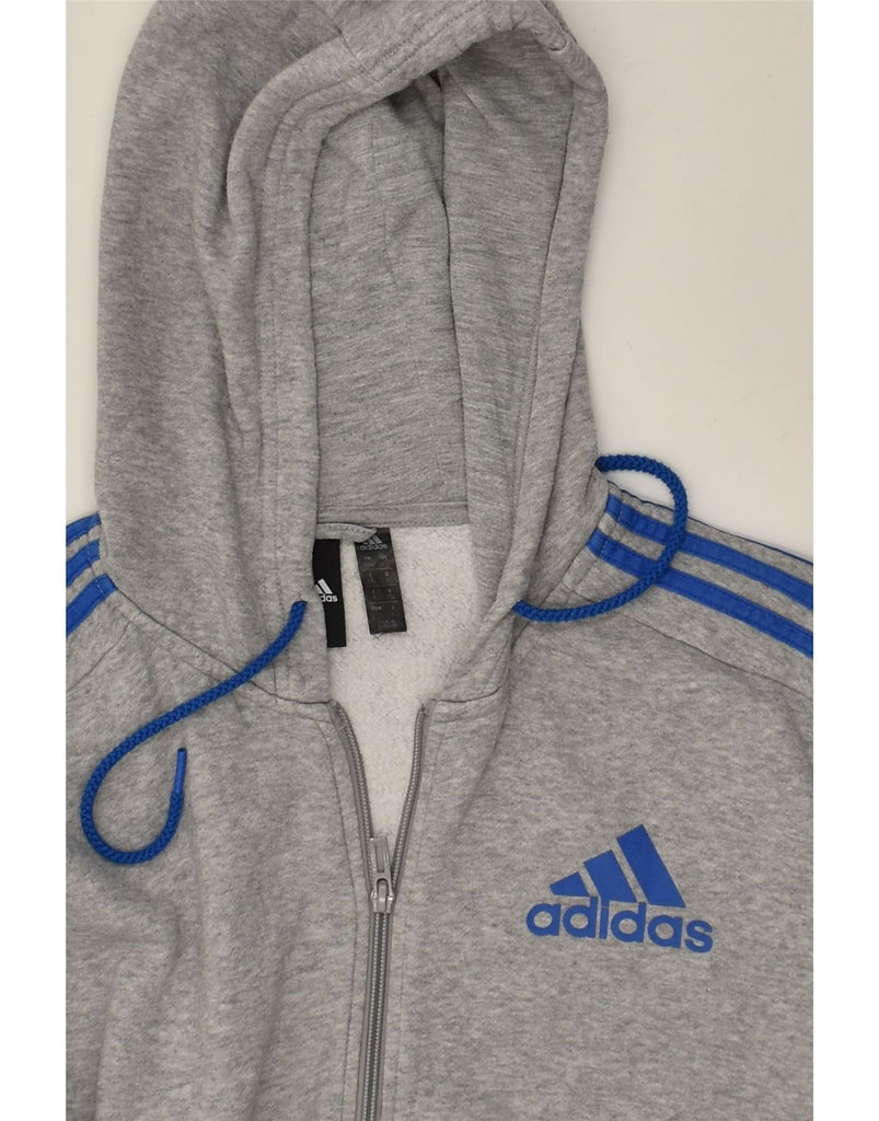 ADIDAS Mens Zip Hoodie Sweater UK 38/40 Medium Grey Cotton | Vintage Adidas | Thrift | Second-Hand Adidas | Used Clothing | Messina Hembry 