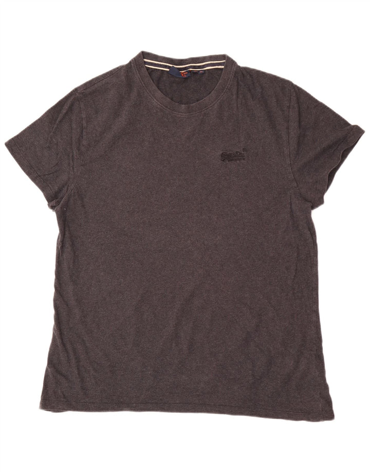 Superdry Mens Graphic T-Shirt Top XL Grey Cotton