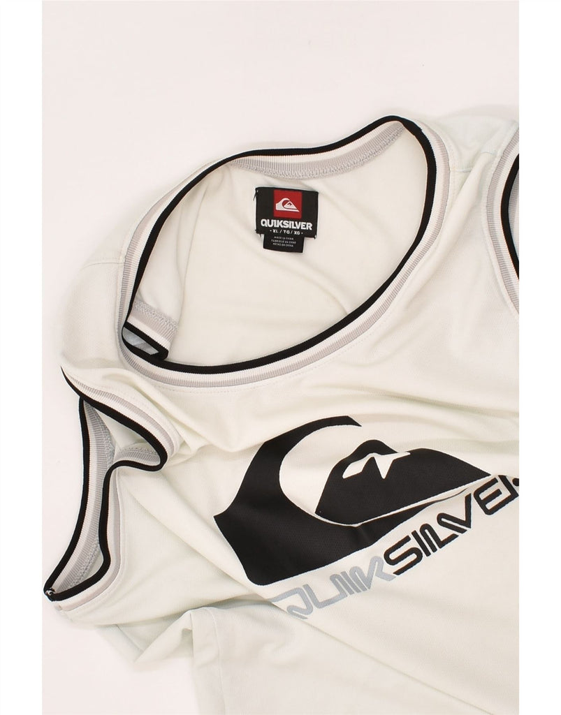 QUIKSILVER Womens Graphic Vest Top UK 18 XL Grey | Vintage Quiksilver | Thrift | Second-Hand Quiksilver | Used Clothing | Messina Hembry 