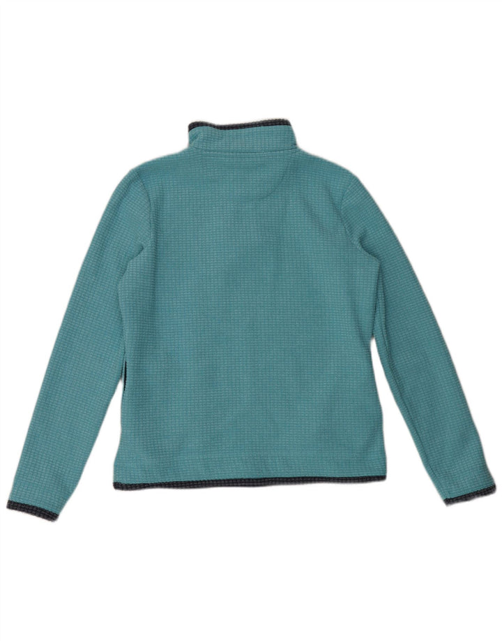 Weird Fish Womens Zip Neck Fleece Jumper UK 12 Medium Blue Polyester