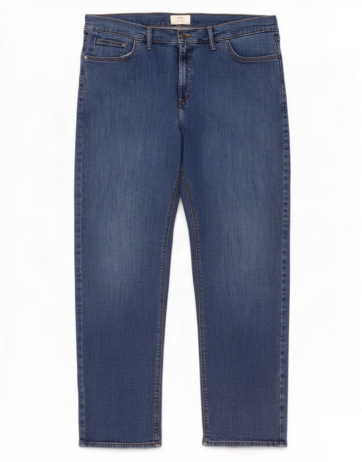 Marks & Spencer Mens Straight Jeans W44 L31 Blue Cotton