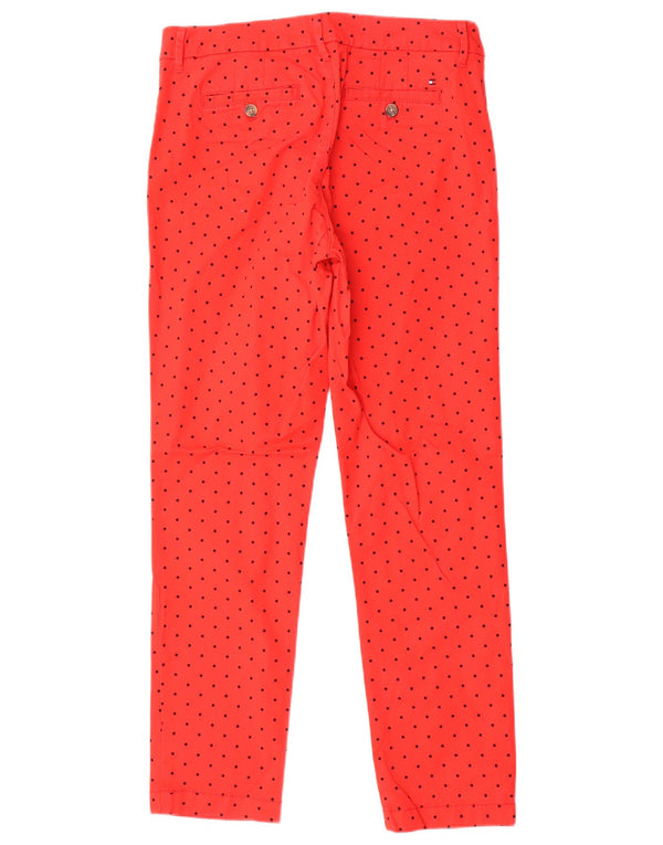 Tommy Hilfiger Womens Slim Chino Trousers US 6 Medium W32 L29 Red Spotted