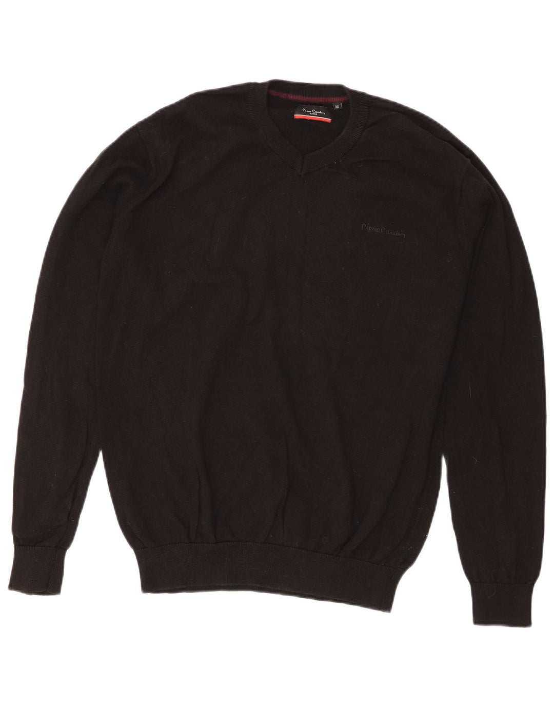 Pierre Cardin Mens Regular Fit V-Neck Jumper Sweater Medium Black Cotton