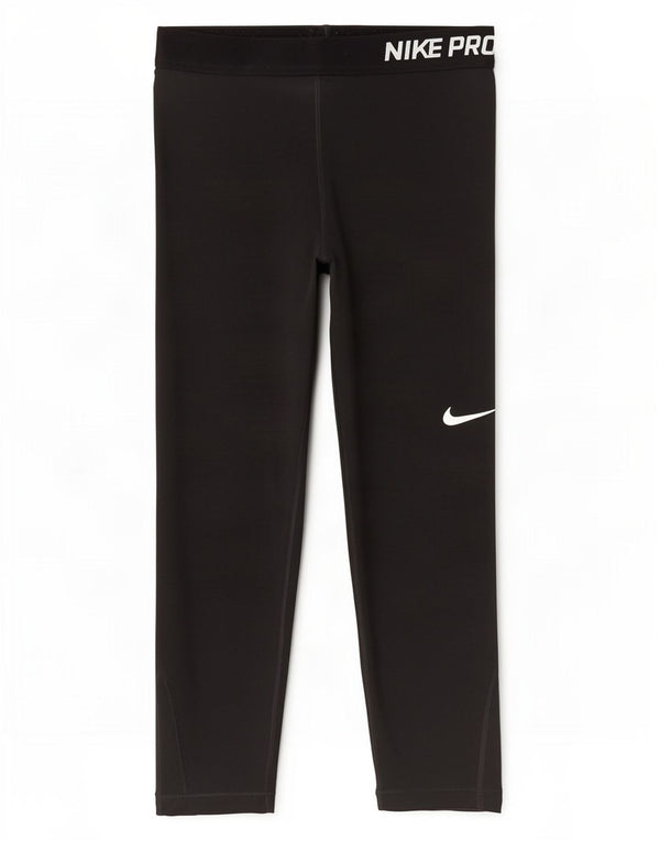 Nike Womens Dri Fit Graphic Capri Leggings UK 8 Small Black Polyester