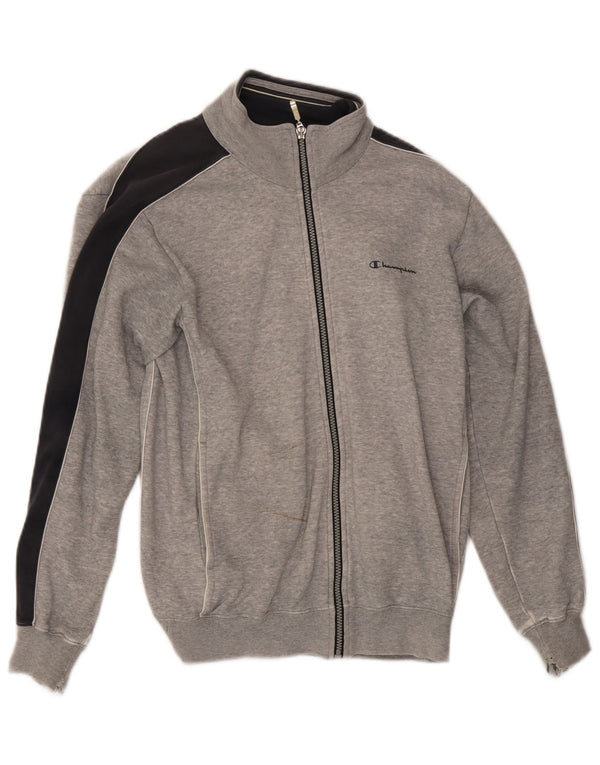 Champion Mens Regular Fit Tracksuit Top Jacket Small Grey Colourblock